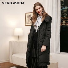 Load image into Gallery viewer, Vero Moda new hooded detachable sleeve side zipper plaid long down jacket women | 318312502