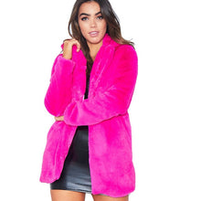 Load image into Gallery viewer, FHILLINUO long women&#39;s faux fur coat hot sale casual  solid loose soft rabbit fur outwear for female 7 color to choose