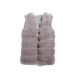 High Quality Women's Sleeveless Vest Coat Luxury Faux Fur Vest Warm Women Coat Vests Winter Fashion Furs Women's Coats Jacket