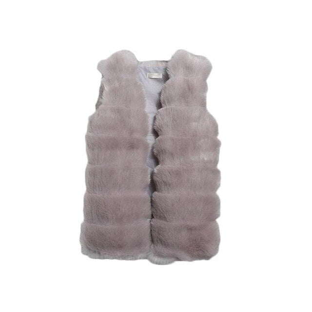 High Quality Women's Sleeveless Vest Coat Luxury Faux Fur Vest Warm Women Coat Vests Winter Fashion Furs Women's Coats Jacket