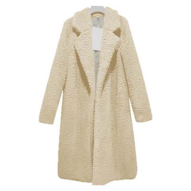 Autumn Winter Long Coat Women Faux Fur Coat Female Plus Size Warm Teddy Bear Coat Women Fur Jacket Female Plush Overcoat Outwear