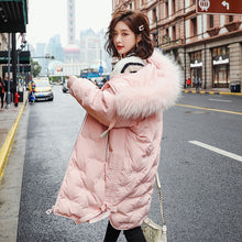 Load image into Gallery viewer, 2019 New Winter Women Big Fur Collar Oversize Down Long Coat Female Thick Warm Hooded White Duck Down Jacket Parka