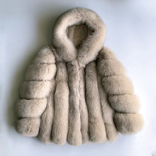 Load image into Gallery viewer, rf1991 Winter Fashion Fox Fur Coat with Big Hood Super Warm Genuine Leather Woman&#39;s Real Fur Jacket for Russian Market