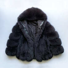 Load image into Gallery viewer, rf1991 Winter Fashion Fox Fur Coat with Big Hood Super Warm Genuine Leather Woman&#39;s Real Fur Jacket for Russian Market