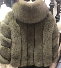 Load image into Gallery viewer, rf1991 Winter Fashion Fox Fur Coat with Big Hood Super Warm Genuine Leather Woman&#39;s Real Fur Jacket for Russian Market