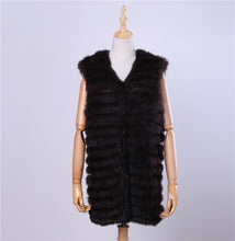 Load image into Gallery viewer, 2019 New Women&#39;s Genuine Rabbit Fur Vest Hand Knitted Fur Gilet Lady Natural Fur Waistcoat Sleeveless Real Fur Coat Jacket