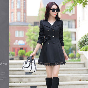 2019 Autumn New Fashion Brand Trench Coat Woman Vinatge Double Breasted Trench Coat For Women Business Outerwear Coat A015a