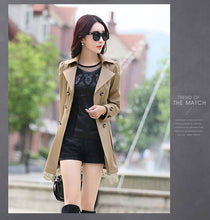 Load image into Gallery viewer, 2019 Autumn New Fashion Brand Trench Coat Woman Vinatge Double Breasted Trench Coat For Women Business Outerwear Coat A015a