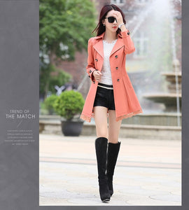 2019 Autumn New Fashion Brand Trench Coat Woman Vinatge Double Breasted Trench Coat For Women Business Outerwear Coat A015a