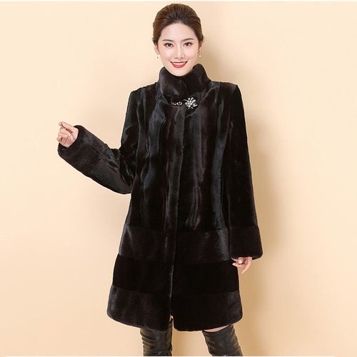 Women 2019 Winter Real Mink Fur Coat Long Natural Fur Mink Coats And Jacket Female Warm Soft Vintage Clothes Plus Size 6XL T92