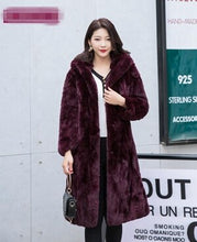Load image into Gallery viewer, Natural Rex Rabbit Fur  Winter Woman Coats Long 2019 Fashion Genuine Fur Coats Women Real Rex Rabbit Fur Coat Warm