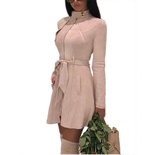 Load image into Gallery viewer, Women Fashion Coat Jacket Medium Long Suede Casual Slim Zipper Zipper, Pockets, Belt A-line Solid Windbreaker