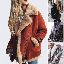 Load image into Gallery viewer, Winter Jacket Women Faux Fur Slim Cotton Warm Thick Coat Female Suede Short Woman Parka Outerwear Velvet Down Jacket Plus Size