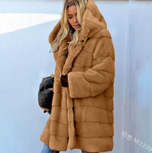 Load image into Gallery viewer, New woman fur 90cm Plus Size Women Clothing Winter Artificial Economy Mink Fur Coat with a Hood Luxury Fake Fur Coats