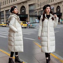 Load image into Gallery viewer, Chic Women Long Hooded Bakery Winter Down Coat Heavy Jacket Oversize Thick Warm Cotton Padded Wadded Parkas Big Pocket