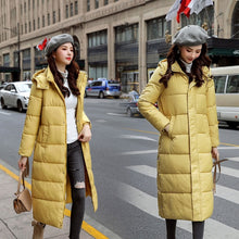 Load image into Gallery viewer, Chic Women Long Hooded Bakery Winter Down Coat Heavy Jacket Oversize Thick Warm Cotton Padded Wadded Parkas Big Pocket