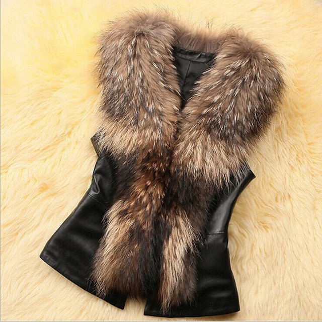 Jaycosin 2019 Winter Warm Waistcoat Coat For Women Faux Fur Vest Jacket Comfortable Sleeveless Vest Jacket Waistcoat Gilet 31#4
