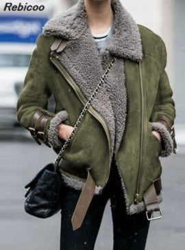 New long-sleeved deerskin wool imitation sheepskin coat fur coat of large size in autumn and winter