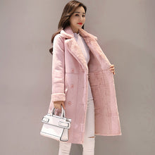 Load image into Gallery viewer, Women Suede Fur Winter Coat New Fashion Thick Faux Sheepskin Long Jacket Overcoat Female Solid Warm Trench Coat