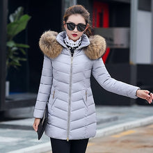 Load image into Gallery viewer, Winter Mid-long Hooded Down Coats Women Fashion Solid Loose Thicken Cotton Jackets Coats Female Warm Plus Size Korean Parkas New