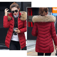Load image into Gallery viewer, Winter Mid-long Hooded Down Coats Women Fashion Solid Loose Thicken Cotton Jackets Coats Female Warm Plus Size Korean Parkas New