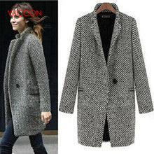 Load image into Gallery viewer, New 2019 Design New Spring Winter Women Coat Gray Wool Coat Long Brand Woolen Trench Overcoat Lady Outwear