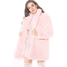 Load image into Gallery viewer, FHILLINUO long women&#39;s faux fur coat hot sale casual  solid loose soft rabbit fur outwear for female 7 color to choose