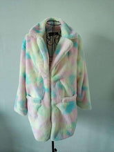 Load image into Gallery viewer, FHILLINUO long women&#39;s faux fur coat hot sale casual  solid loose soft rabbit fur outwear for female 7 color to choose