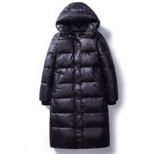 Load image into Gallery viewer, 2020 Korean Winter Down Cotton Jackets Women&#39;s Long Parkas Slim Hooded Warm Winter Coats Female Plus Size Black Overcoats V1162