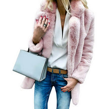Load image into Gallery viewer, 2019 Winter Casual Long Faux Fur Cardigan Coat Warm Solid Fluffy Long Sleeve Artificial Fur Jacket Lady Outwear Slim Coat