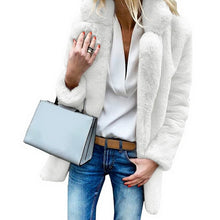 Load image into Gallery viewer, 2019 Winter Casual Long Faux Fur Cardigan Coat Warm Solid Fluffy Long Sleeve Artificial Fur Jacket Lady Outwear Slim Coat