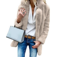 Load image into Gallery viewer, 2019 Winter Casual Long Faux Fur Cardigan Coat Warm Solid Fluffy Long Sleeve Artificial Fur Jacket Lady Outwear Slim Coat