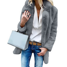 Load image into Gallery viewer, 2019 Winter Casual Long Faux Fur Cardigan Coat Warm Solid Fluffy Long Sleeve Artificial Fur Jacket Lady Outwear Slim Coat