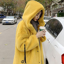 Load image into Gallery viewer, Winter Women High Quality Faux Rabbit Fur Coat Luxury Long Fur Coat Loose Lapel OverCoat Thick Warm Plus Size Female Plush Coats
