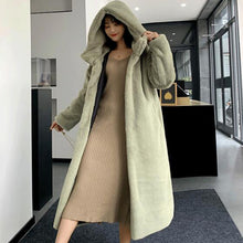 Load image into Gallery viewer, Winter Women High Quality Faux Rabbit Fur Coat Luxury Long Fur Coat Loose Lapel OverCoat Thick Warm Plus Size Female Plush Coats