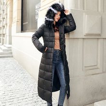 Load image into Gallery viewer, Women Double Sided Down Long Jacket Winter Turtleneck White Duck Down Coat Double Breasted Warm Parkas Snow Outwear