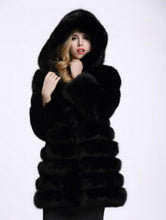 Load image into Gallery viewer, 2018 Autumn Winter Fox Fur Coat Loose Thick Warm Faux Vest Fur Vest in Middle Long Black Women Jackets Large XXXL Size Plus