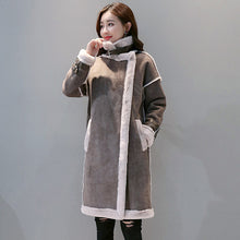 Load image into Gallery viewer, Women Faux Leather Lambs Wool Coat Female Long Thick Warm Shearling Coats Suede Leather Jackets Autumn Winter Female Outerwear