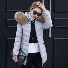 Load image into Gallery viewer, Solid Winter Long Fur Hooded Down Coats Women Fashion Loose Thicken Warm Cotton Jacket Female Korean Plus Size Parka Outwears