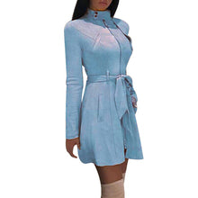 Load image into Gallery viewer, Rench Coat for Women New Ladies Deer Fleece Windbreaker Jacket Solid Color Casual Zipper Windbreaker Jacket Long Sleeve Modis