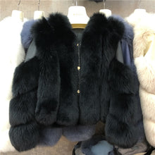 Load image into Gallery viewer, ZDFURS* new arrival women winter thick fur coat real fox fur vest high quality fox waistcoat fur gilet