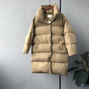 HXJJP Thick  Jacket Women Winter 2019 Outerwear Coats Female Long Casual Warm  Oversize puffer jacket Parka branded