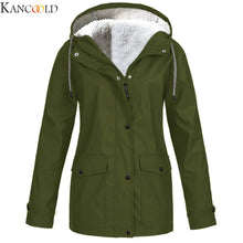 Load image into Gallery viewer, KANCOOLD Long Sleeve Women Outwear Coat Cotton Bomber Army Green Winter Jacket Zipped Warm Tracksuit Fleece Hooded Solid Warm