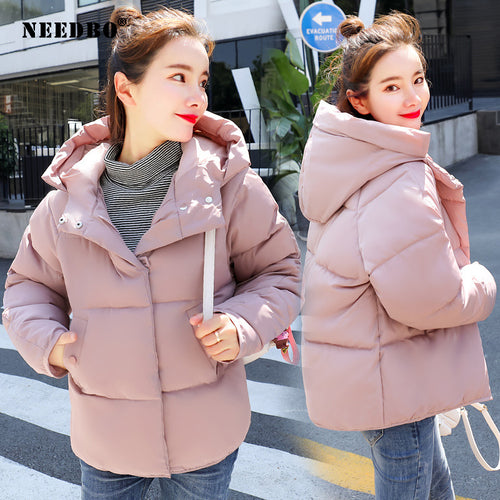 NEEDBO Women Down Jacket Hooded Down Coat White for Women Slim Down Jackets ultra Light Down Coat Winter Oversize Parka Doudoune