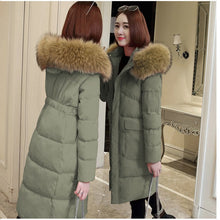 Load image into Gallery viewer, Female Down jacket Winter Down Jacket Women Hat Down jacket In Winter Ultra Light Duck Down Warm  Outwear Hooded Long Sleeve