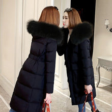 Load image into Gallery viewer, Female Down jacket Winter Down Jacket Women Hat Down jacket In Winter Ultra Light Duck Down Warm  Outwear Hooded Long Sleeve