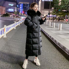Load image into Gallery viewer, Cotton jacket 2019 new fashion wild loose coat women long paragraph over the knee winter down jacket winter black white