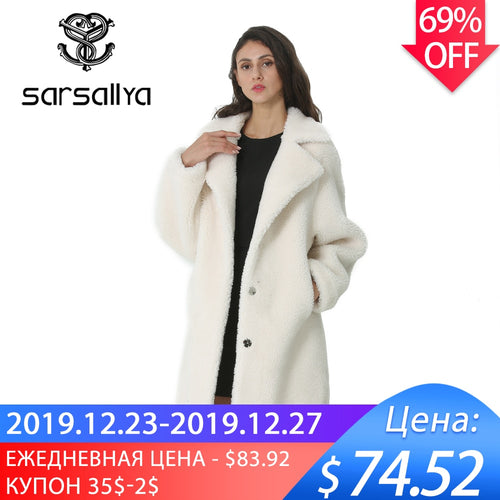 Winter Women Wool Coat Cashmere Female Long Coat Blends Woolen Elegant Autumn Jacket For Ladies Thick Warm Fur Clothes Girl 2019