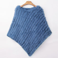 Load image into Gallery viewer, ETHEL ANDERSON Real Rabbit Fur Knitted Fur Poncho Vest Party Wrap Coat Shawl Women&#39;s Natural Fur Wedding Gift Wholesale Discount