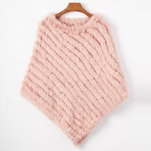 Load image into Gallery viewer, ETHEL ANDERSON Real Rabbit Fur Knitted Fur Poncho Vest Party Wrap Coat Shawl Women&#39;s Natural Fur Wedding Gift Wholesale Discount